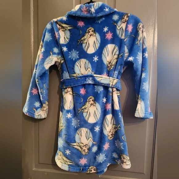 Girls Plush Frozen Elsa Robe, EUC, Size M 7/8 - Picture 2 of 4